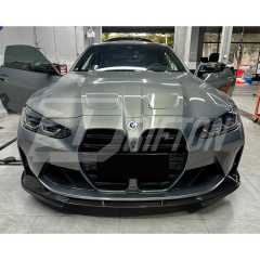3D Style Dry Carbon Fiber Front Lip With Side Splitters For BMW G82 M4 G80 M3 2020-2024