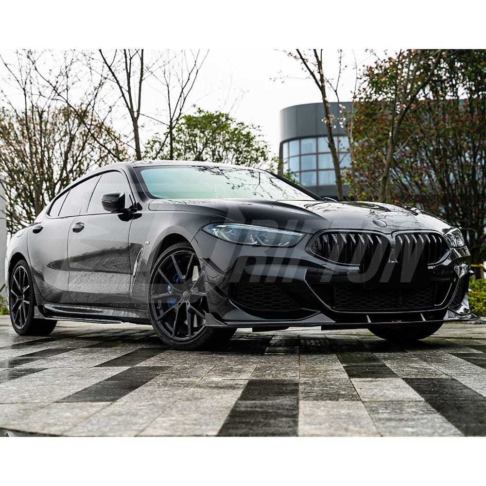 TAKD Style Dry Carbon Fiber Front Bumper Canards For BMW 8 Series G14 G15 G16 2018-2025