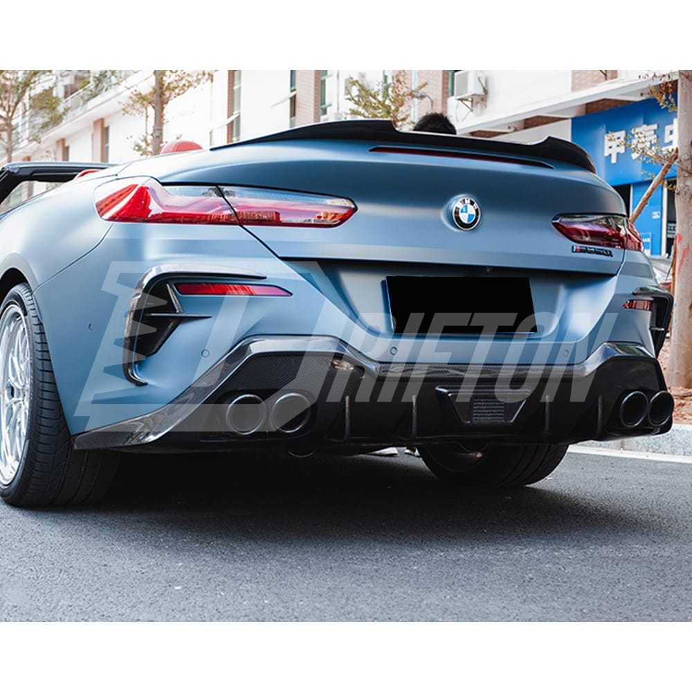 XB Style Dry Carbon Fiber Rear Canards For BMW 8 Series G14 G15 G16 2018-2025