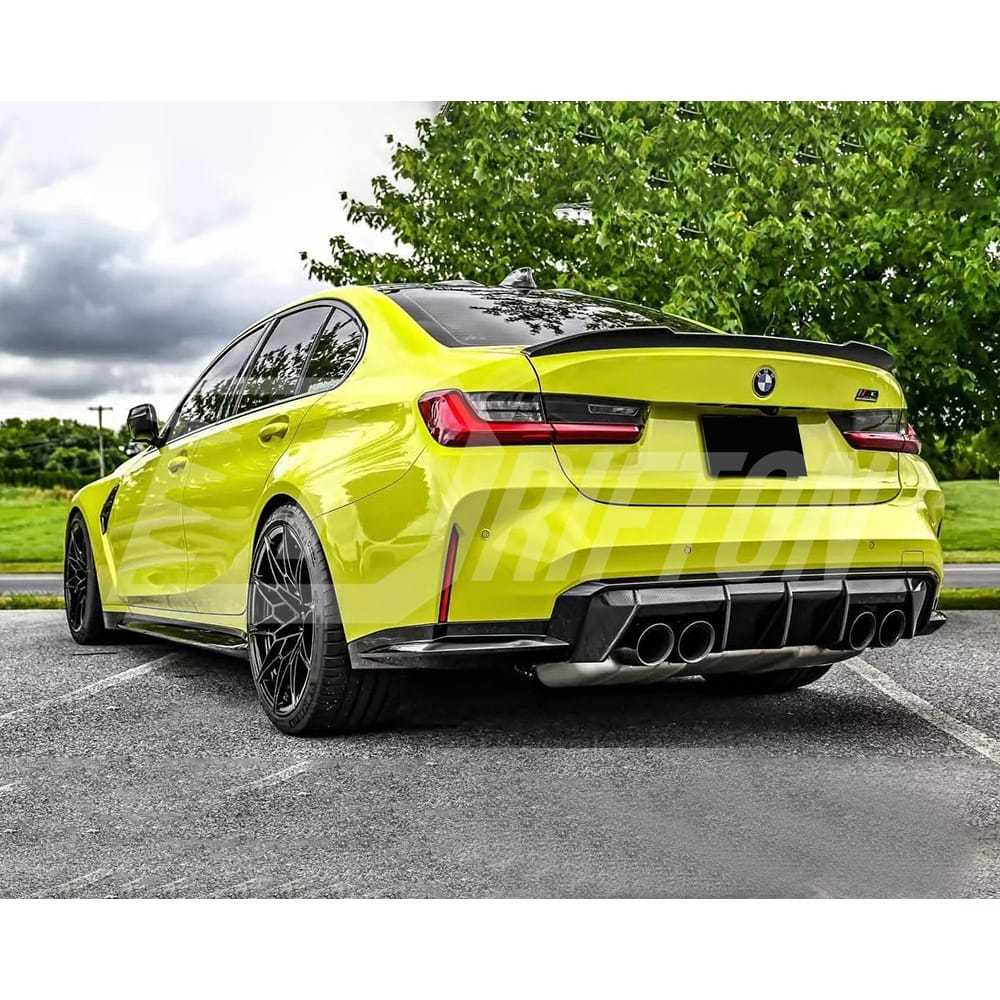 CS Style Dry Carbon Fiber Trunk Spoiler Rear Wing For BMW G80 M3 2020-2024