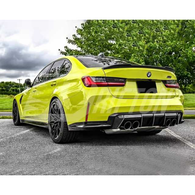 CS Style Dry Carbon Fiber Trunk Spoiler Rear Wing For BMW G80 M3 2020-2024
