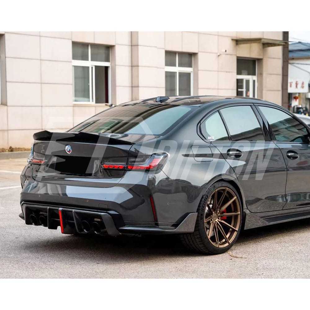 PSM Style Dry Carbon Fiber Trunk Spoiler Rear Wing For BMW G80 M3 G82 M4 2020-2024
