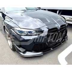 3D Style Dry Carbon Fiber Front Lip With Side Splitters For BMW G82 M4 G80 M3 2020-2024