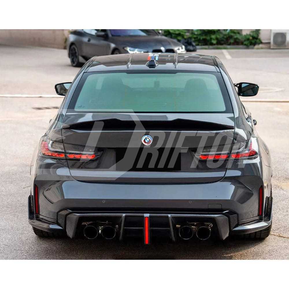 PSM Style Dry Carbon Fiber Trunk Spoiler Rear Wing For BMW G80 M3 G82 M4 2020-2024