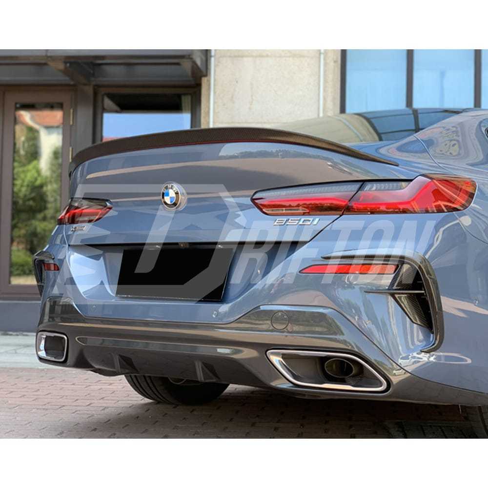 XB Style Dry Carbon Fiber Rear Canards For BMW 8 Series G14 G15 G16 2018-2025
