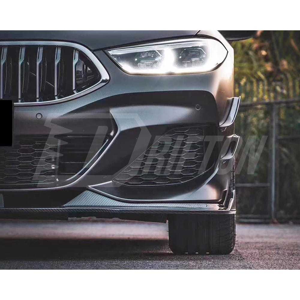 TAKD Style Dry Carbon Fiber Front Bumper Canards For BMW 8 Series G14 G15 G16 2018-2025