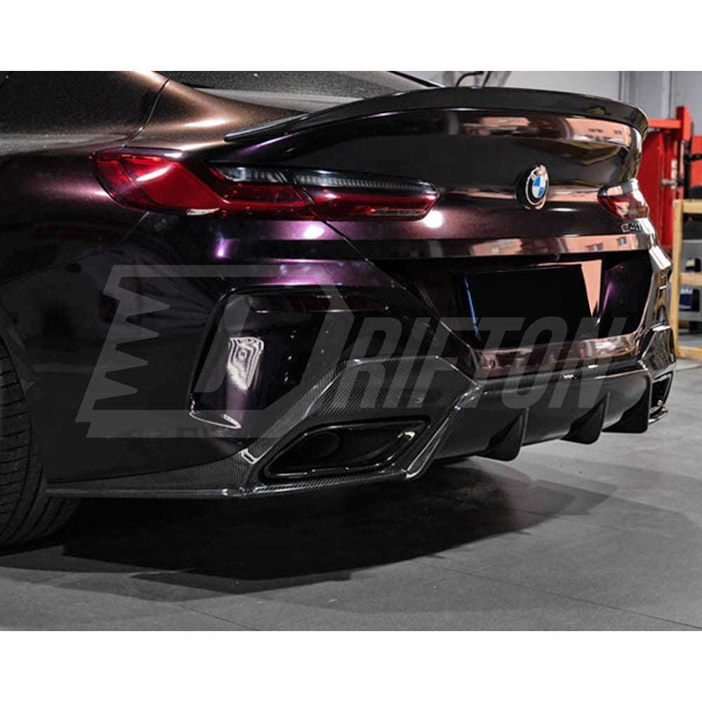 3D Style Dry Carbon Fiber Rear Diffuser For BMW 8 Series G14 G15 G16 2018-2025