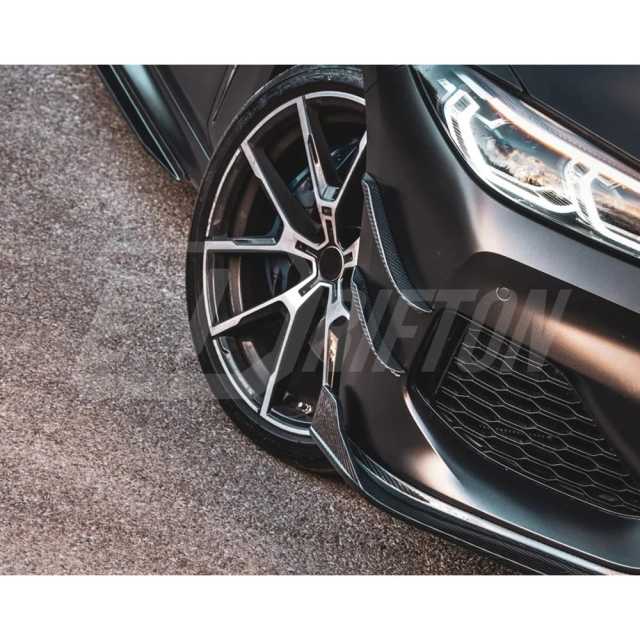TAKD Style Dry Carbon Fiber Front Bumper Canards For BMW 8 Series G14 G15 G16 2018-2025