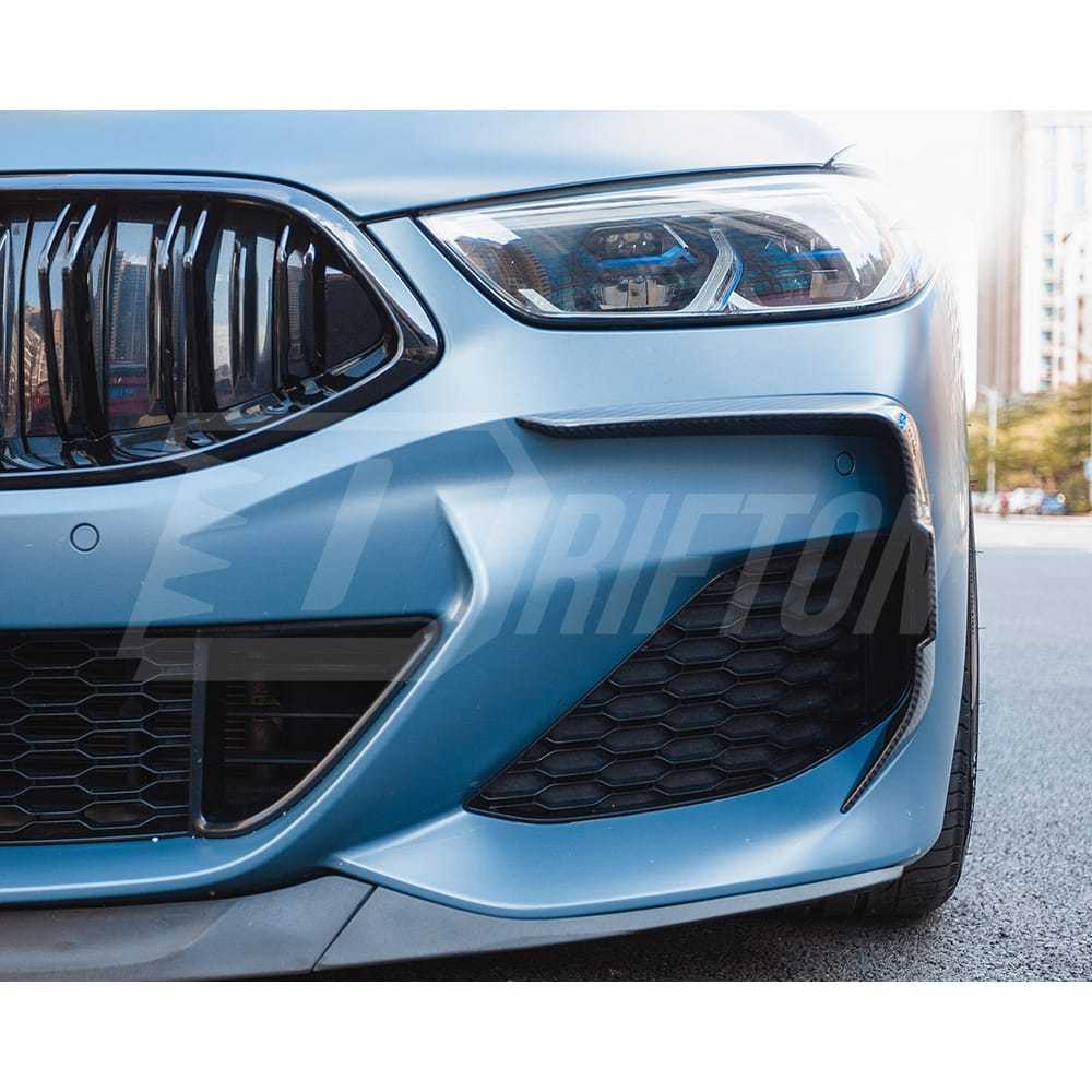 X Style Dry Carbon Fiber Front Canards For BMW 8 Series G14 G15 G16 2018-2025