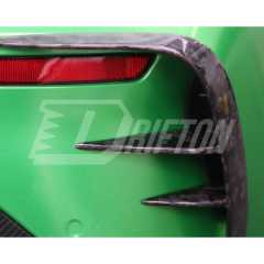 TAKD V2 Style Dry Carbon Fiber Rear Bumper Vent Trim Canards For BMW 8 Series G16 2018-2025