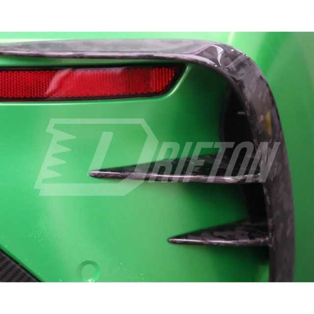TAKD V2 Style Dry Carbon Fiber Rear Bumper Vent Trim Canards For BMW 8 Series G16 2018-2025