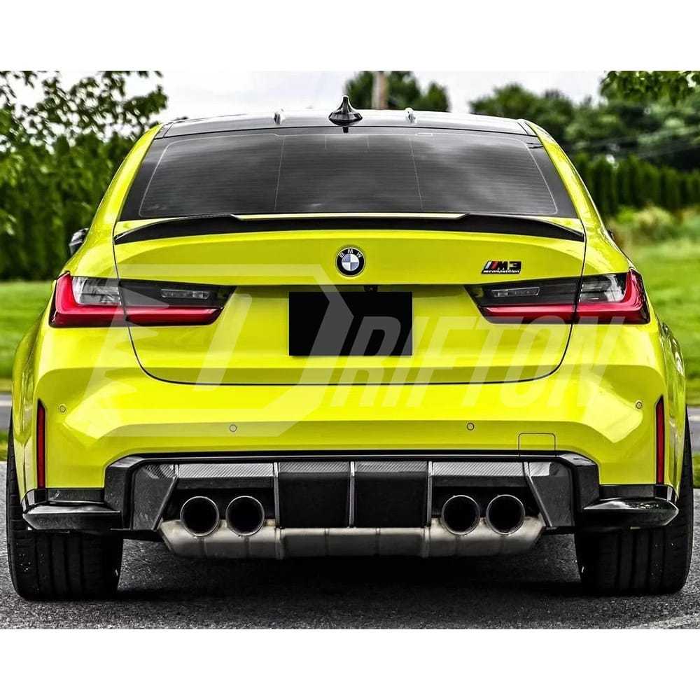 CS Style Dry Carbon Fiber Trunk Spoiler Rear Wing For BMW G80 M3 2020-2024