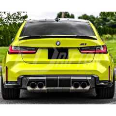CS Style Dry Carbon Fiber Trunk Spoiler Rear Wing For BMW G80 M3 2020-2024