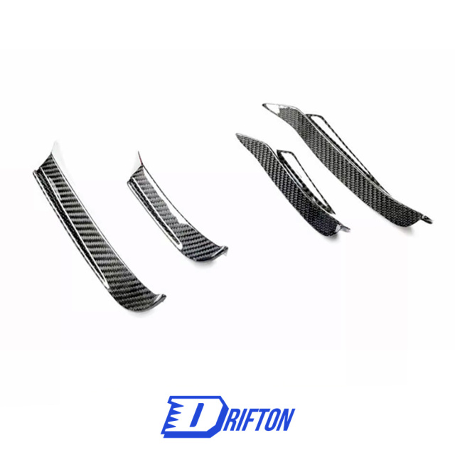 TAKD Style Dry Carbon Fiber Front Bumper Canards For BMW 8 Series G14 G15 G16 2018-2025