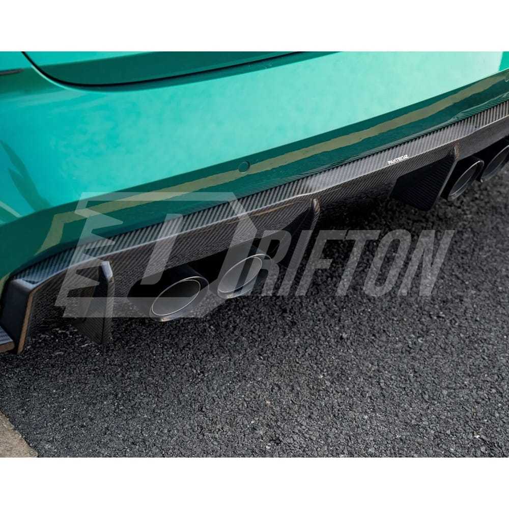 PT Style Dry Carbon Fiber Rear Splitter For BMW G80 M3 G82 M4 2020-2024