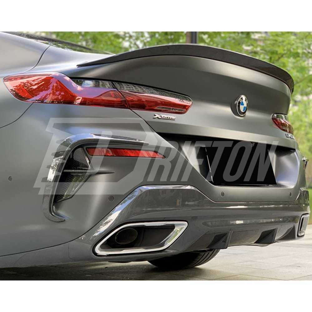 XB Style Dry Carbon Fiber Rear Canards For BMW 8 Series G14 G15 G16 2018-2025