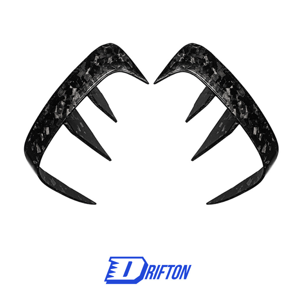 TAKD V2 Style Dry Carbon Fiber Rear Bumper Vent Trim Canards For BMW 8 Series G16 2018-2025