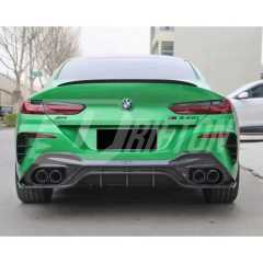 TAKD V2 Style Dry Carbon Fiber Rear Bumper Vent Trim Canards For BMW 8 Series G16 2018-2025