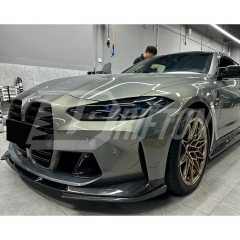 3D Style Dry Carbon Fiber Front Lip With Side Splitters For BMW G82 M4 G80 M3 2020-2024