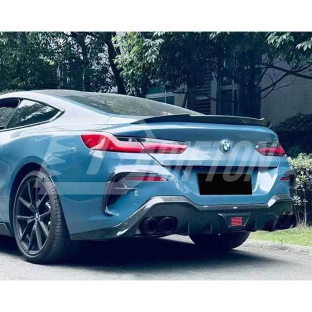 V Style Dry Carbon Fiber Trunk Spoiler Rear Wing For BMW 8 Series G14 G15 G16 2018-2025