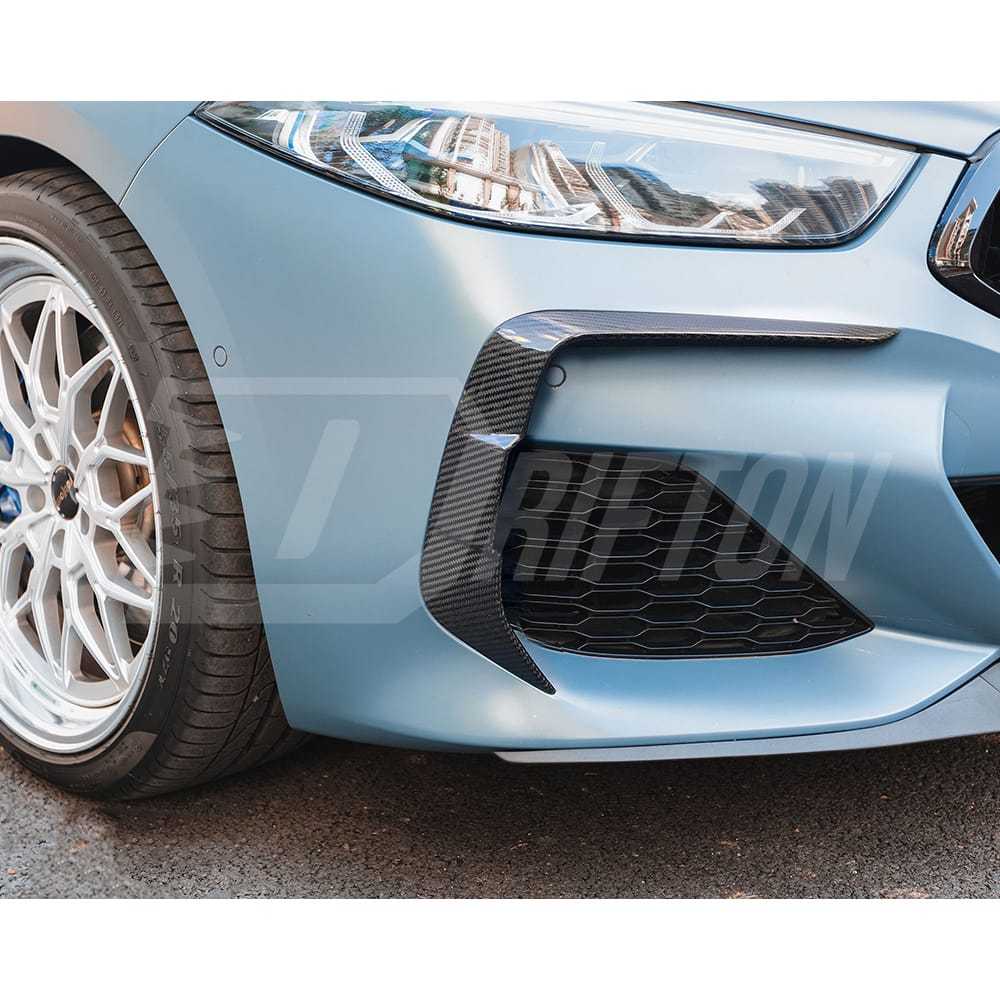 X Style Dry Carbon Fiber Front Canards For BMW 8 Series G14 G15 G16 2018-2025