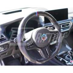 Carbon Fiber Steering Wheel Replacement Center Trim Cover For BMW G82 M4 G80 M3 2020-2024