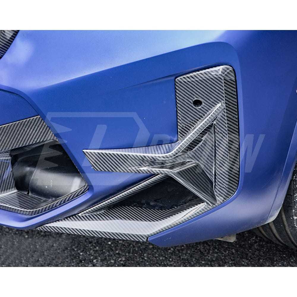 SQ Style Dry Carbon Fiber Front Bumper Canards For BMW F97 X3M F98 X4M LCI 2022-2024