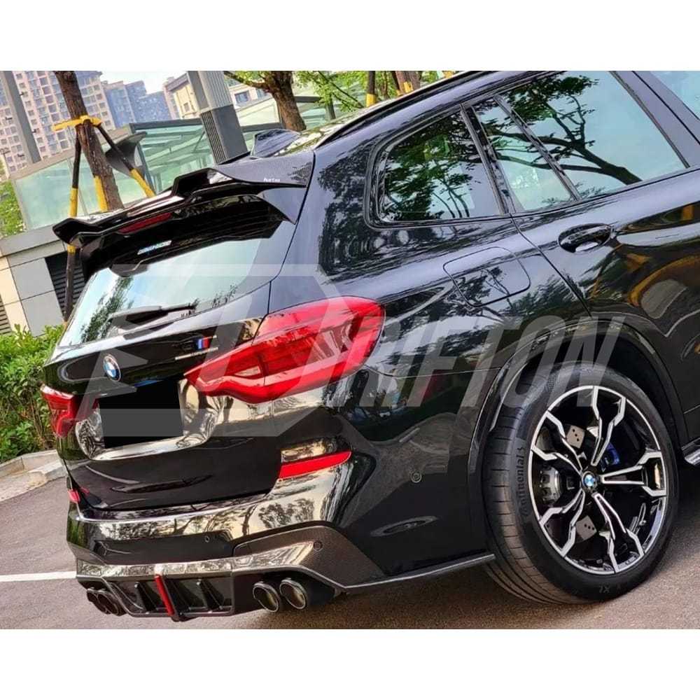 Karbel Style Dry Carbon Fiber LED Brake Light Rear Diffuser For BMW F97 X3M 2019-2021