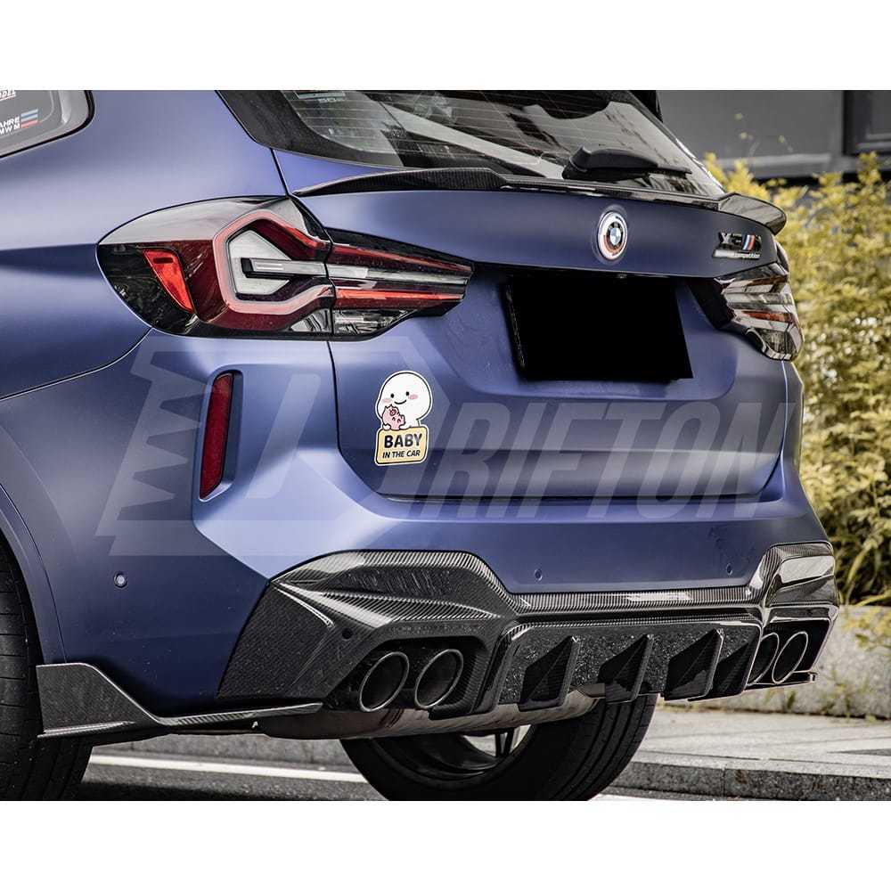 SQ Style Dry Carbon Fiber Rear Diffuser For BMW F97 X3M LCI 2022-2024