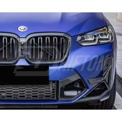 SQ Style Dry Carbon Fiber Front Bumper Canards For BMW F97 X3M F98 X4M LCI 2022-2024