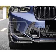 SQ Style Dry Carbon Fiber Front Vent Cover Trims For BMW F97 X3M F98 X4M LCI 2022-2024