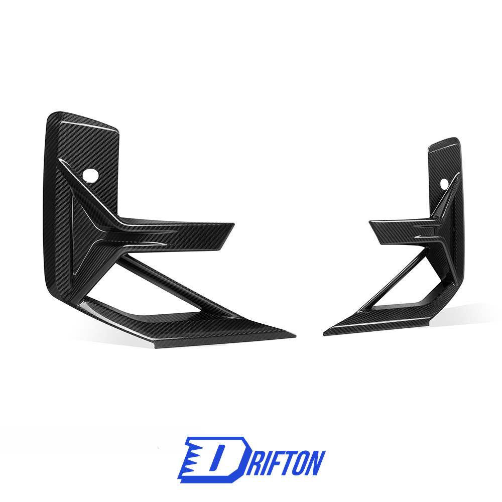 SQ Style Dry Carbon Fiber Front Bumper Canards For BMW F97 X3M F98 X4M LCI 2022-2024