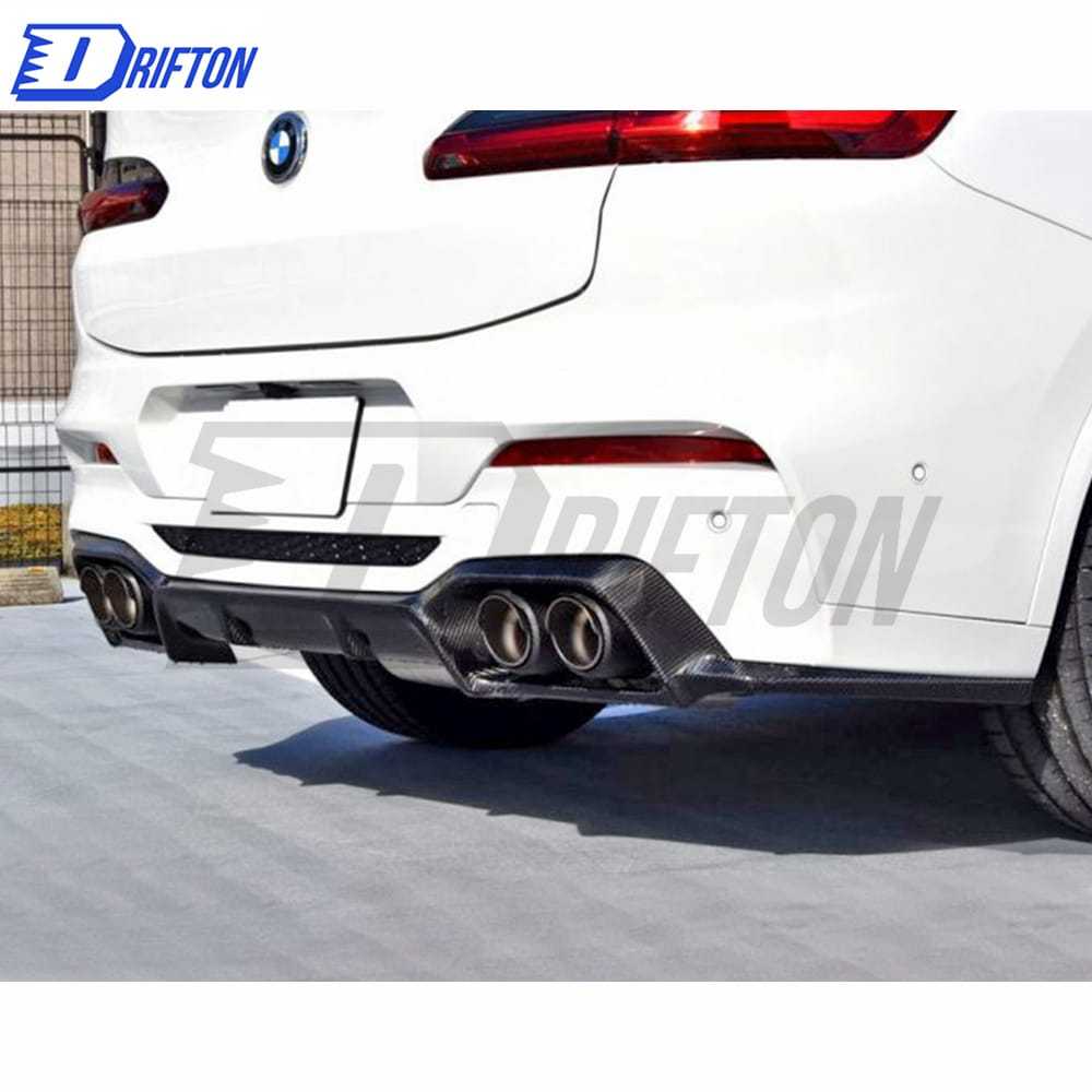 3D Style Carbon Fiber Rear Diffuser For BMW F98 X4M 2019-2021