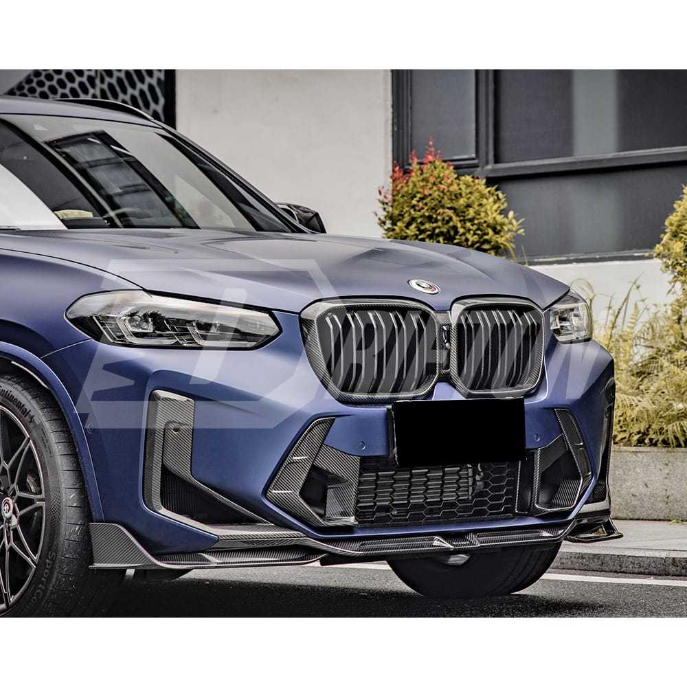Dry Carbon Fiber Replacement Front Grille For BMW F97 X3M F98 X4M LCI 2019-2024