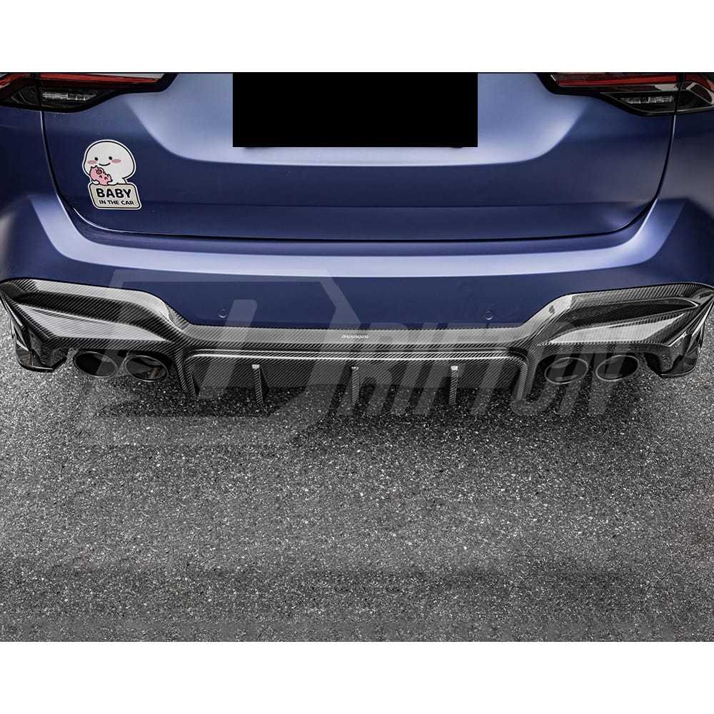 SQ Style Dry Carbon Fiber Rear Diffuser For BMW F97 X3M LCI 2022-2024