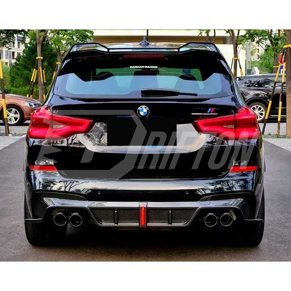 Karbel Style Dry Carbon Fiber LED Brake Light Rear Diffuser For BMW F97 X3M 2019-2021