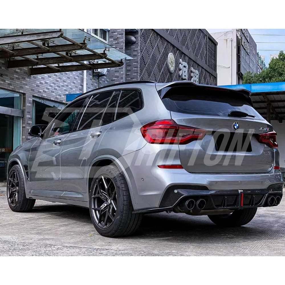 Karbel Style Dry Carbon Fiber LED Brake Light Rear Diffuser For BMW F97 X3M 2019-2021