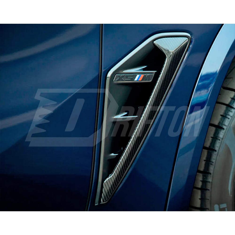 Carbon Fiber Fender Vent Cover Trims For BMW F95 X5M 2019-2023