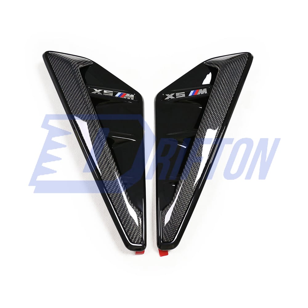 Carbon Fiber Fender Vent Cover Trims For BMW F95 X5M 2019-2023