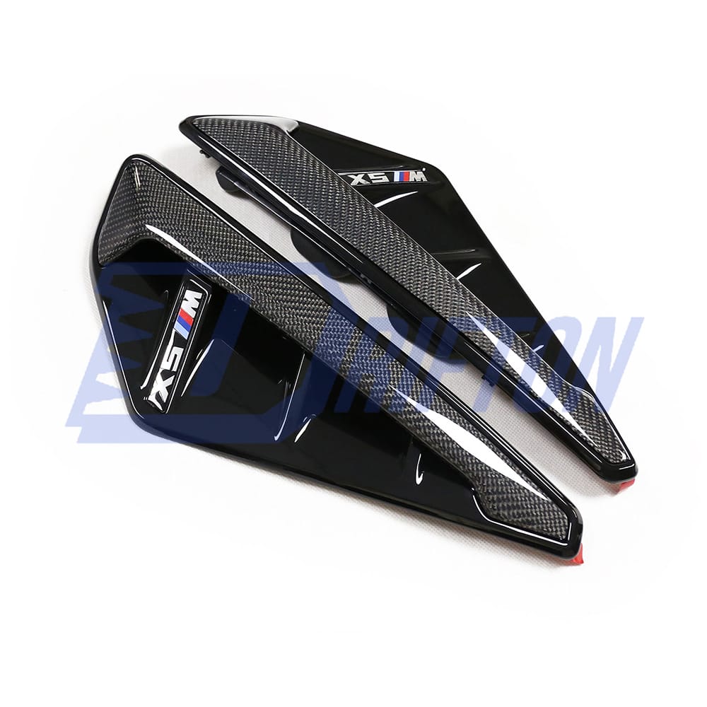 Carbon Fiber Fender Vent Cover Trims For BMW F95 X5M 2019-2023
