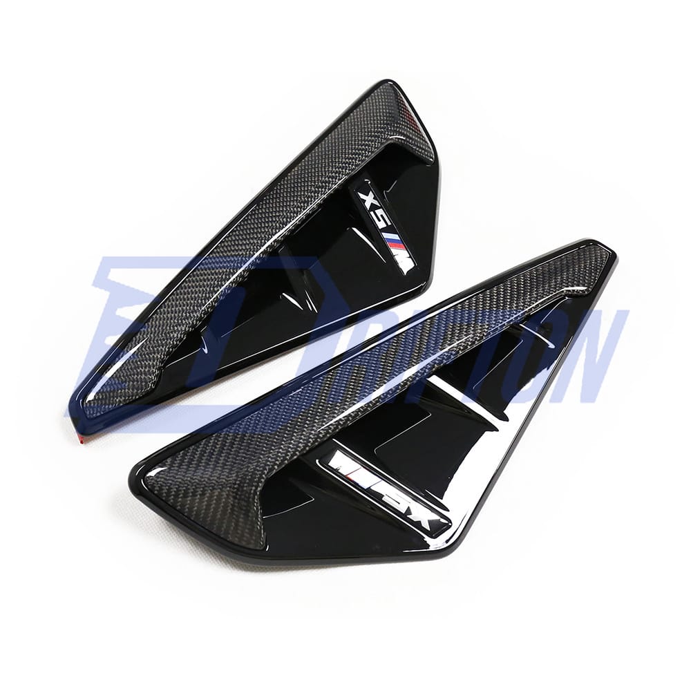 Carbon Fiber Fender Vent Cover Trims For BMW F95 X5M 2019-2023