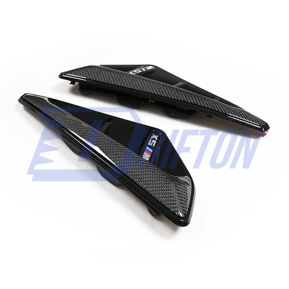 Carbon Fiber Fender Vent Cover Trims For BMW F95 X5M 2019-2023