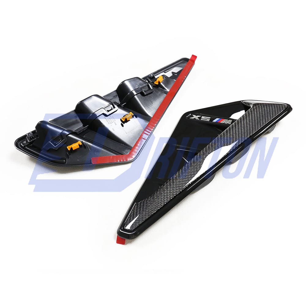 Carbon Fiber Fender Vent Cover Trims For BMW F95 X5M 2019-2023