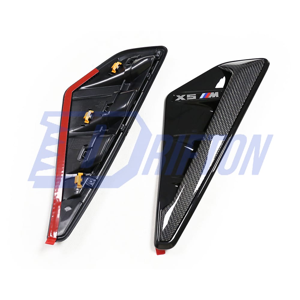 Carbon Fiber Fender Vent Cover Trims For BMW F95 X5M 2019-2023