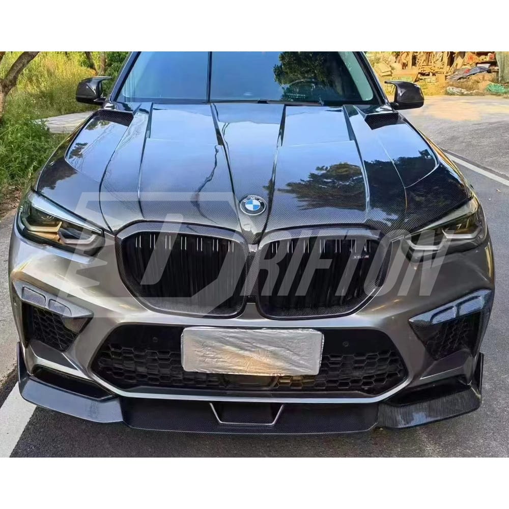 LD Style Carbon Fiber Front Bumper Vent Cover Trims For BMW F95 X5M 2019-2023