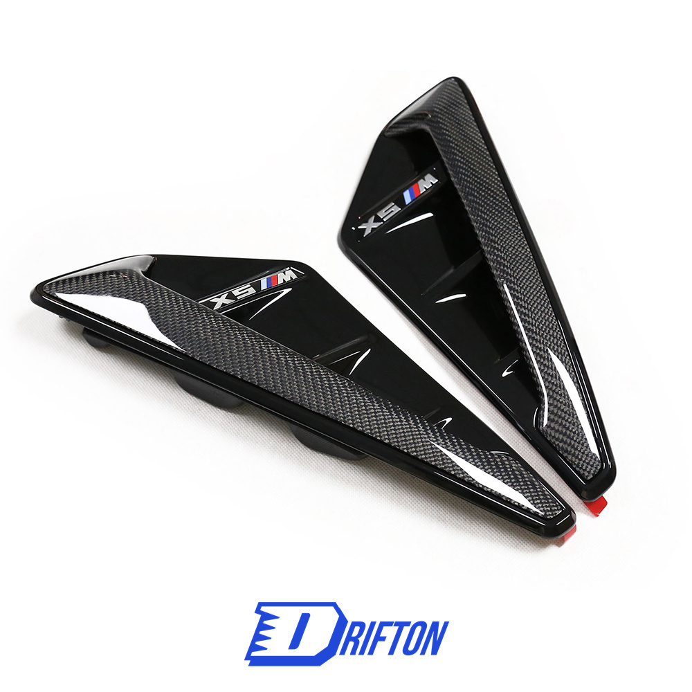 Carbon Fiber Fender Vent Cover Trims For BMW F95 X5M 2019-2023