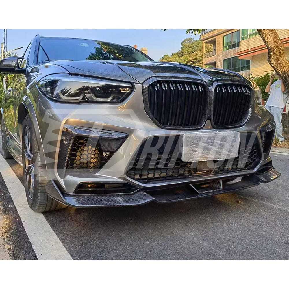 LD Style Carbon Fiber Front Bumper Vent Cover Trims For BMW F95 X5M 2019-2023