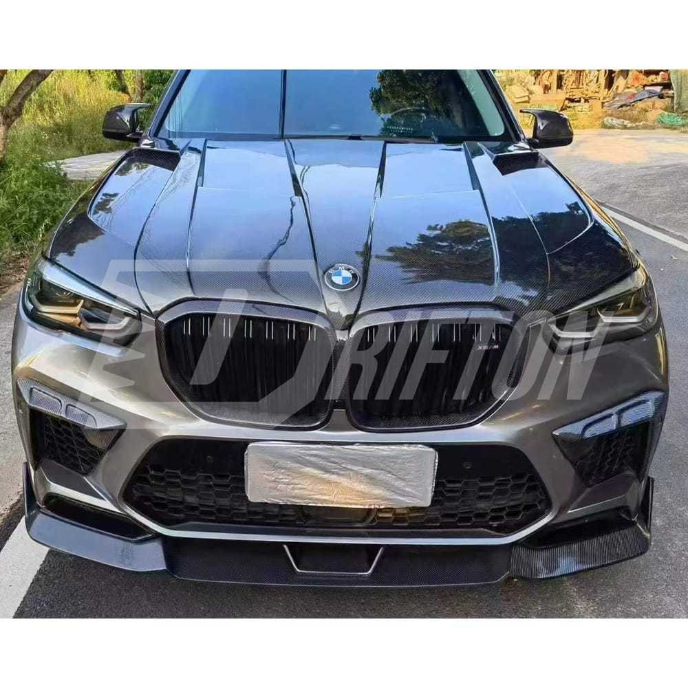 LD Style Carbon Fiber Front Bumper Vent Cover Trims For BMW F95 X5M 2019-2023