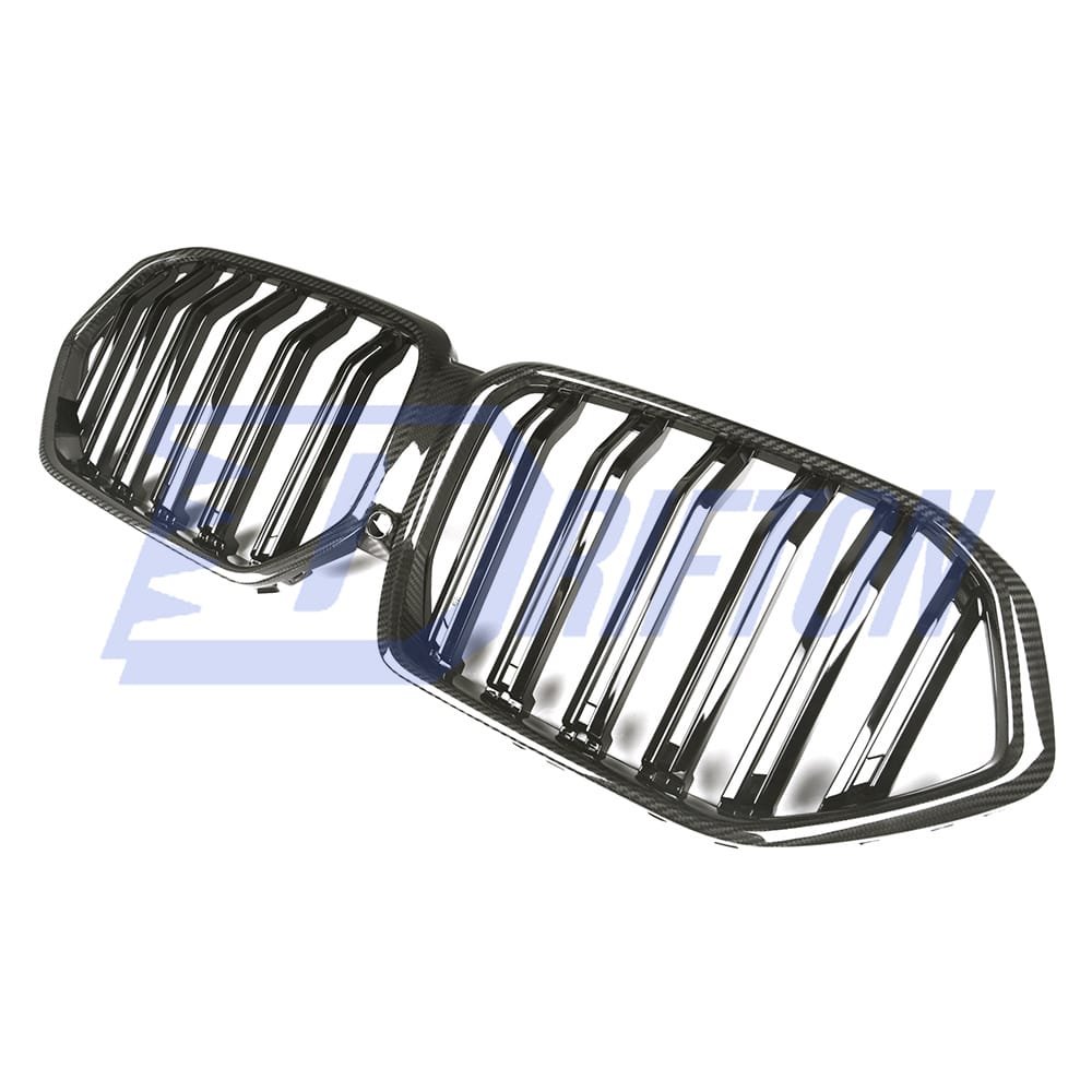 Double Slat Style Dry Carbon Fiber Front Bumper Grille For BMW F96 X6M 2019-2023