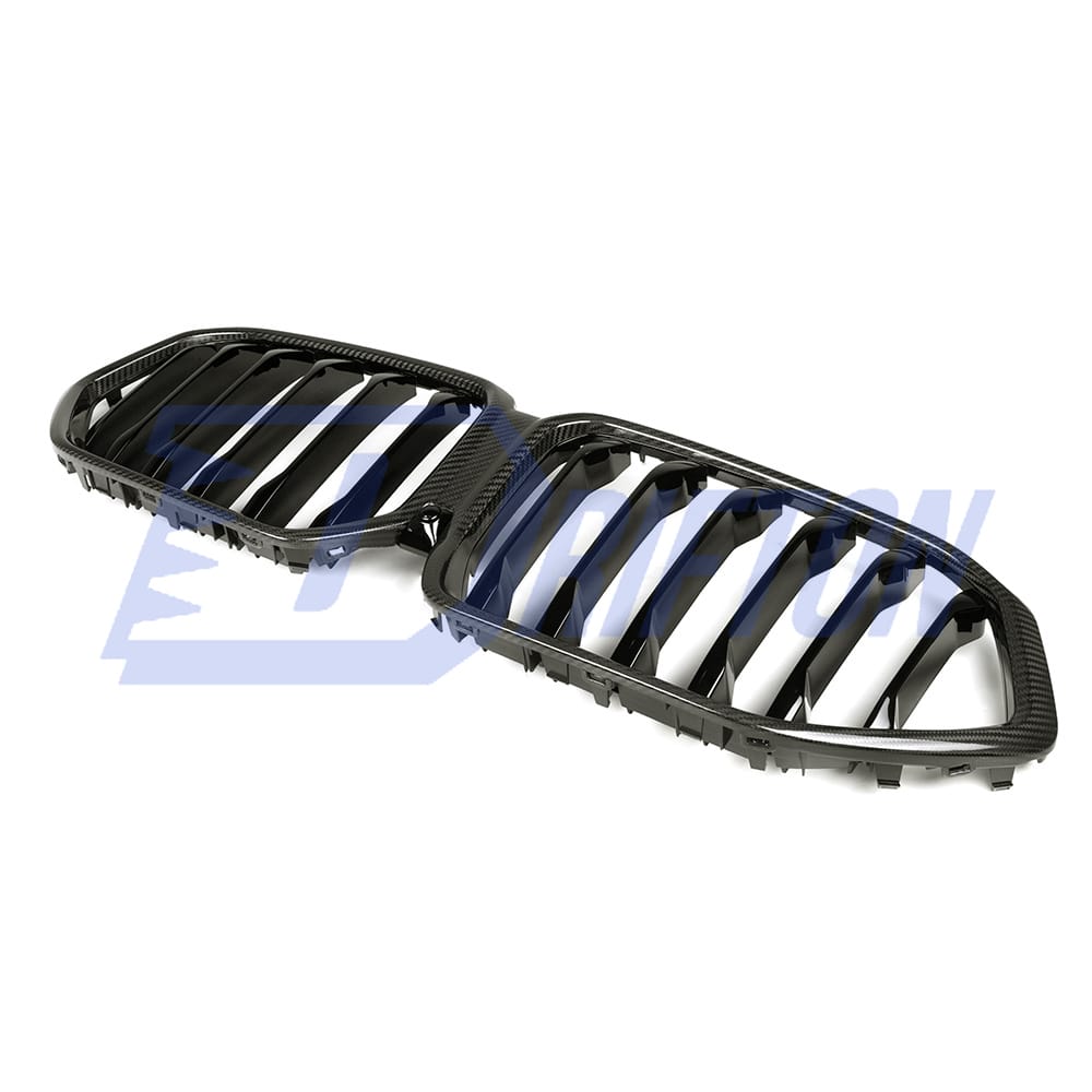 Single Slat Style Dry Carbon Fiber Front Bumper Grille For BMW F96 X6M 2019-2023
